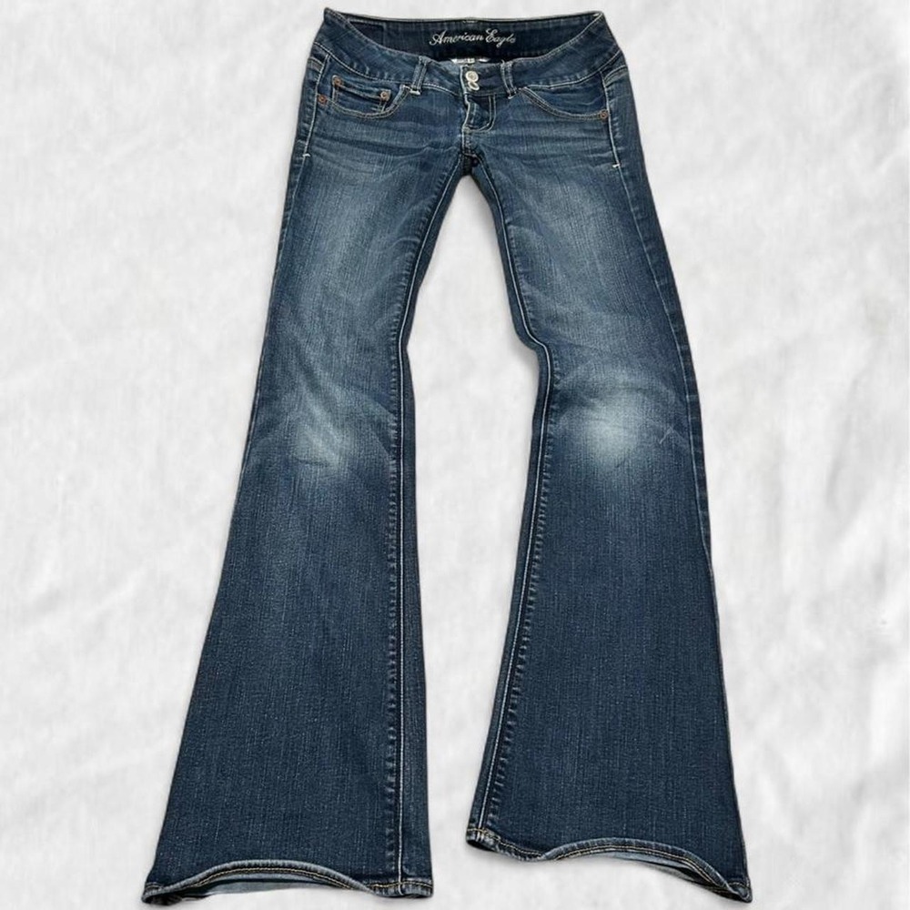 y2k American Eagle artist low rise dark wash bootcut flare jeans size 2